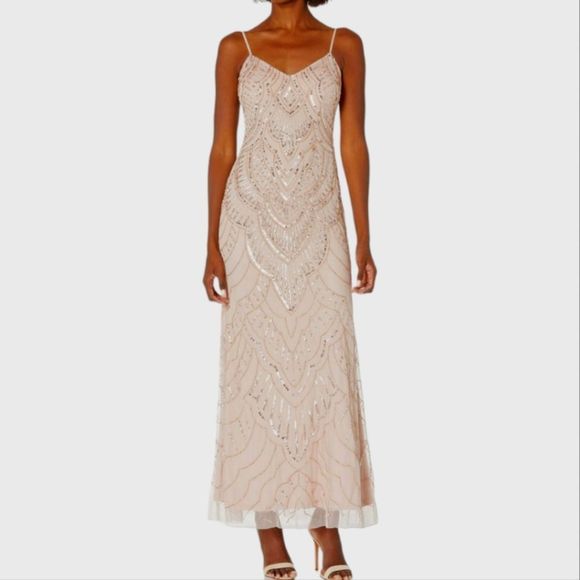 Jump Dresses & Skirts - Jump Apparel Sequin Spagettu Strap Evening Gown